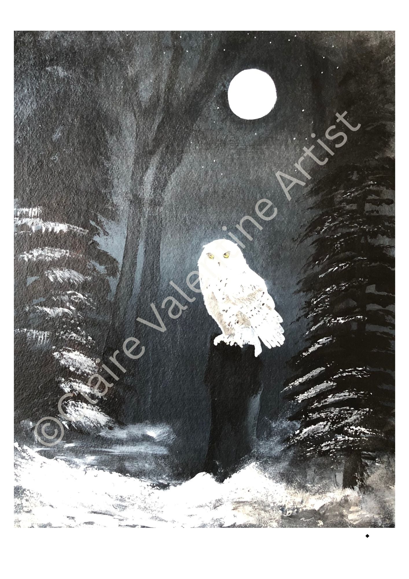 Snowy Owl Wall Art - The Night Watch Owl Fine Art Print