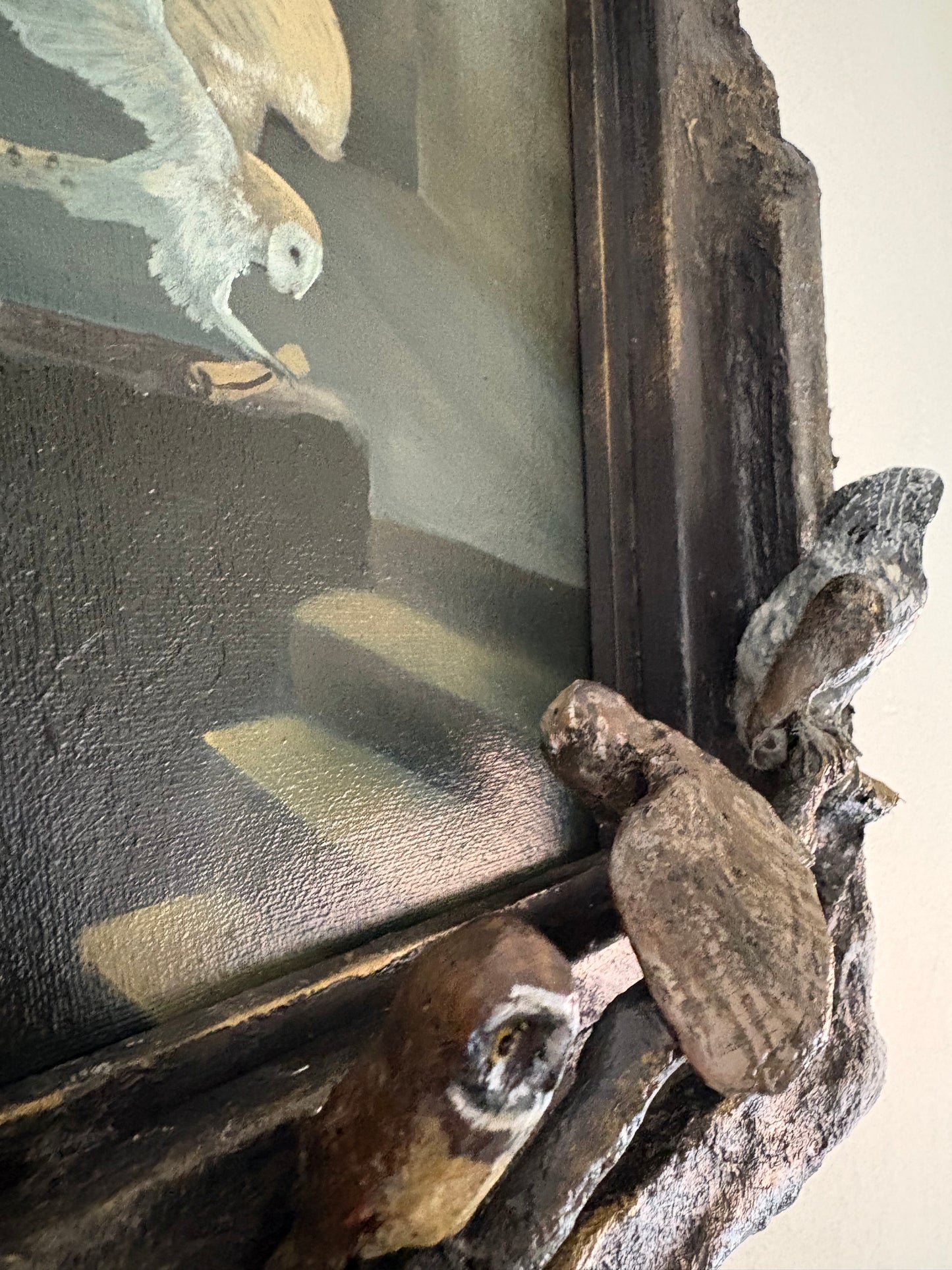The Owlery Sculpture Frame and Painting
