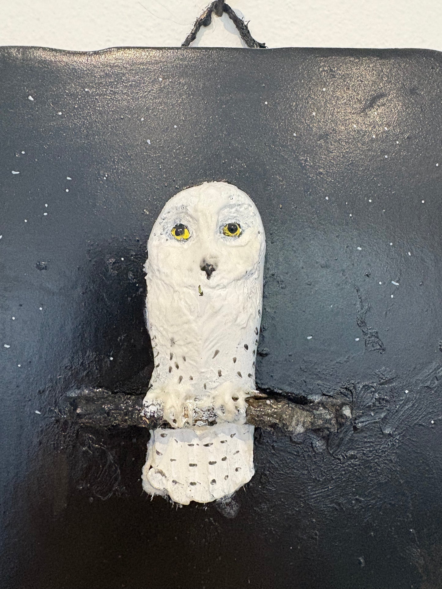 Hedwig the Snowy Owl - reclaimed tile sculpture
