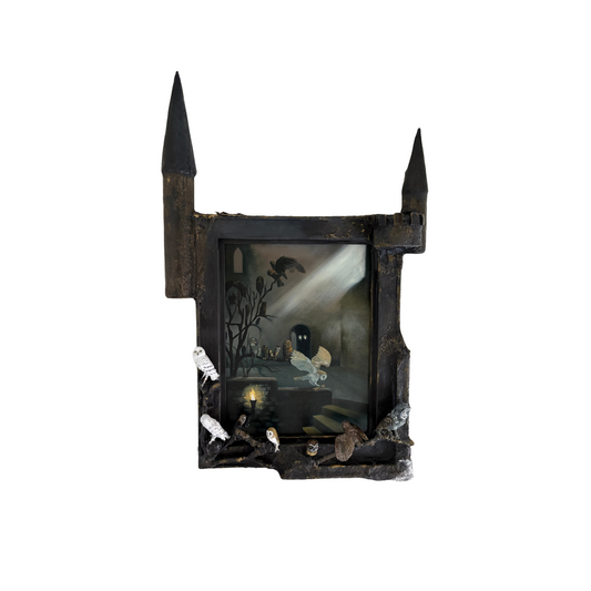 The Owlery Sculpture Frame and Painting