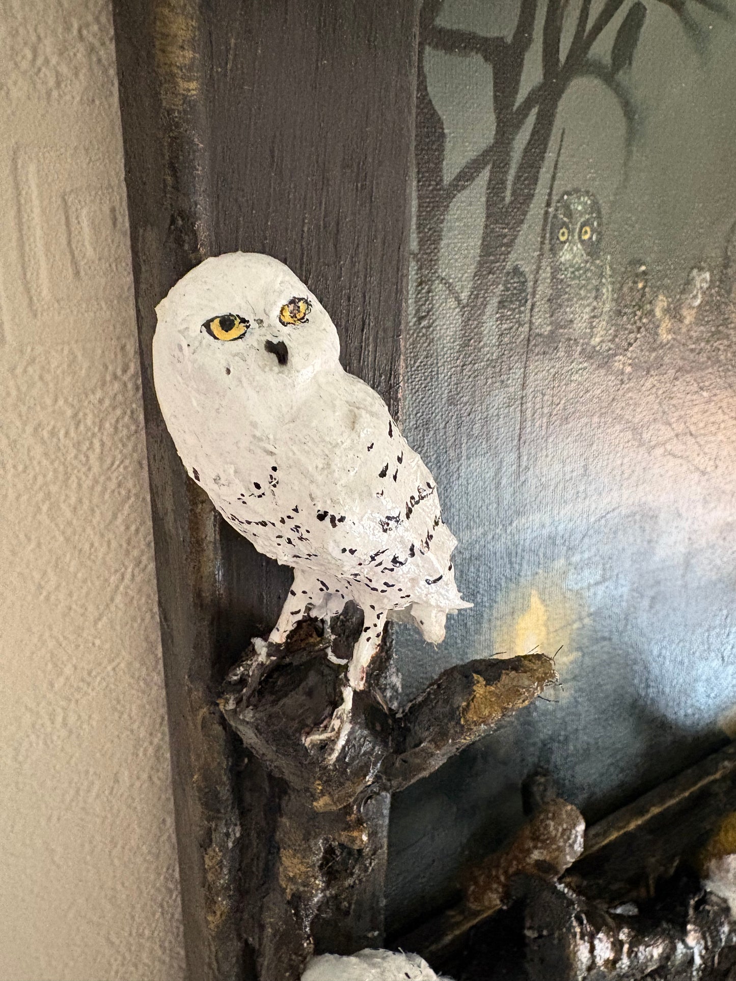 The Owlery Sculpture Frame and Painting