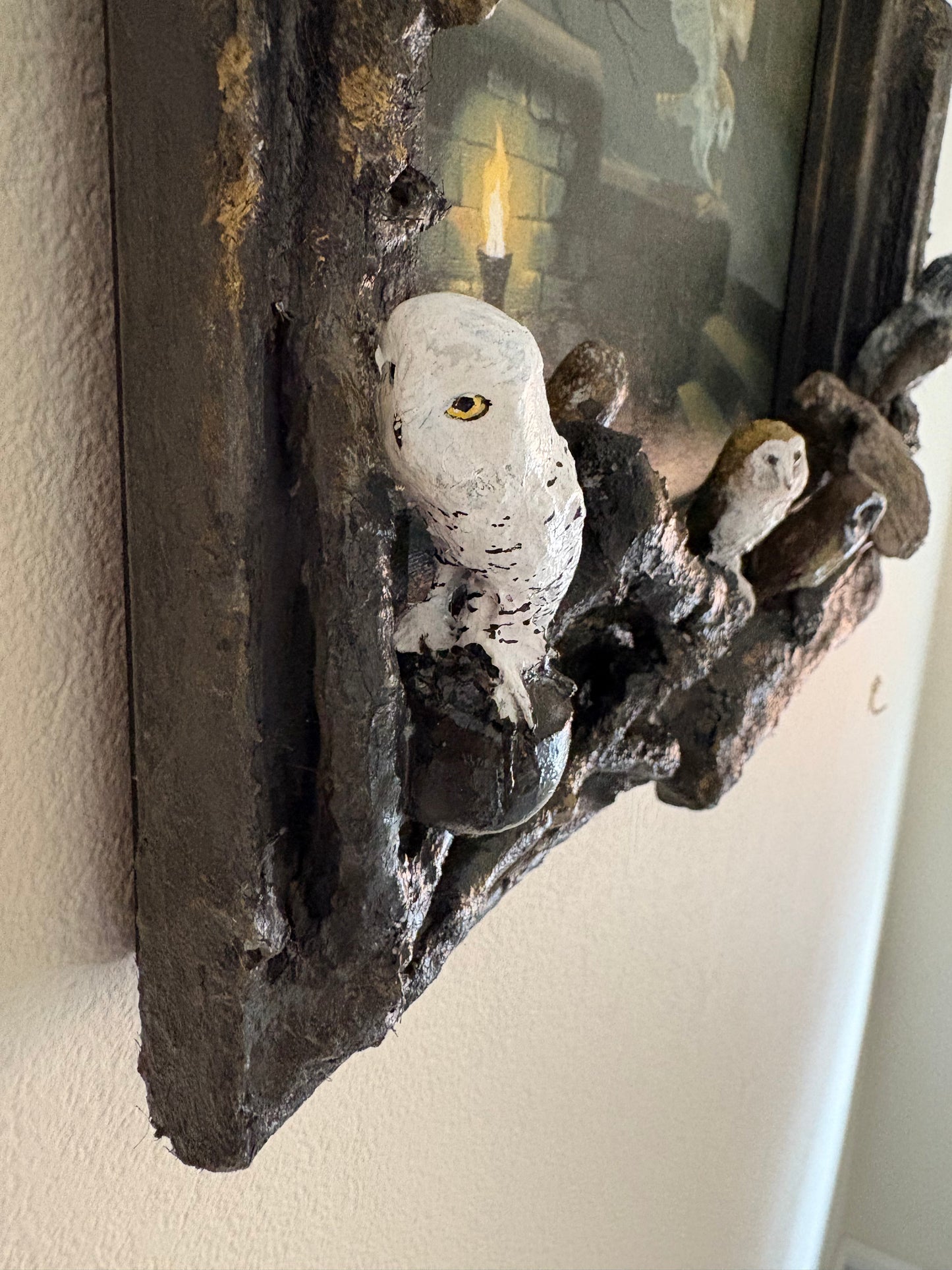 The Owlery Sculpture Frame and Painting