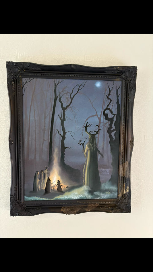 The Holly King - Hand Embellished Print