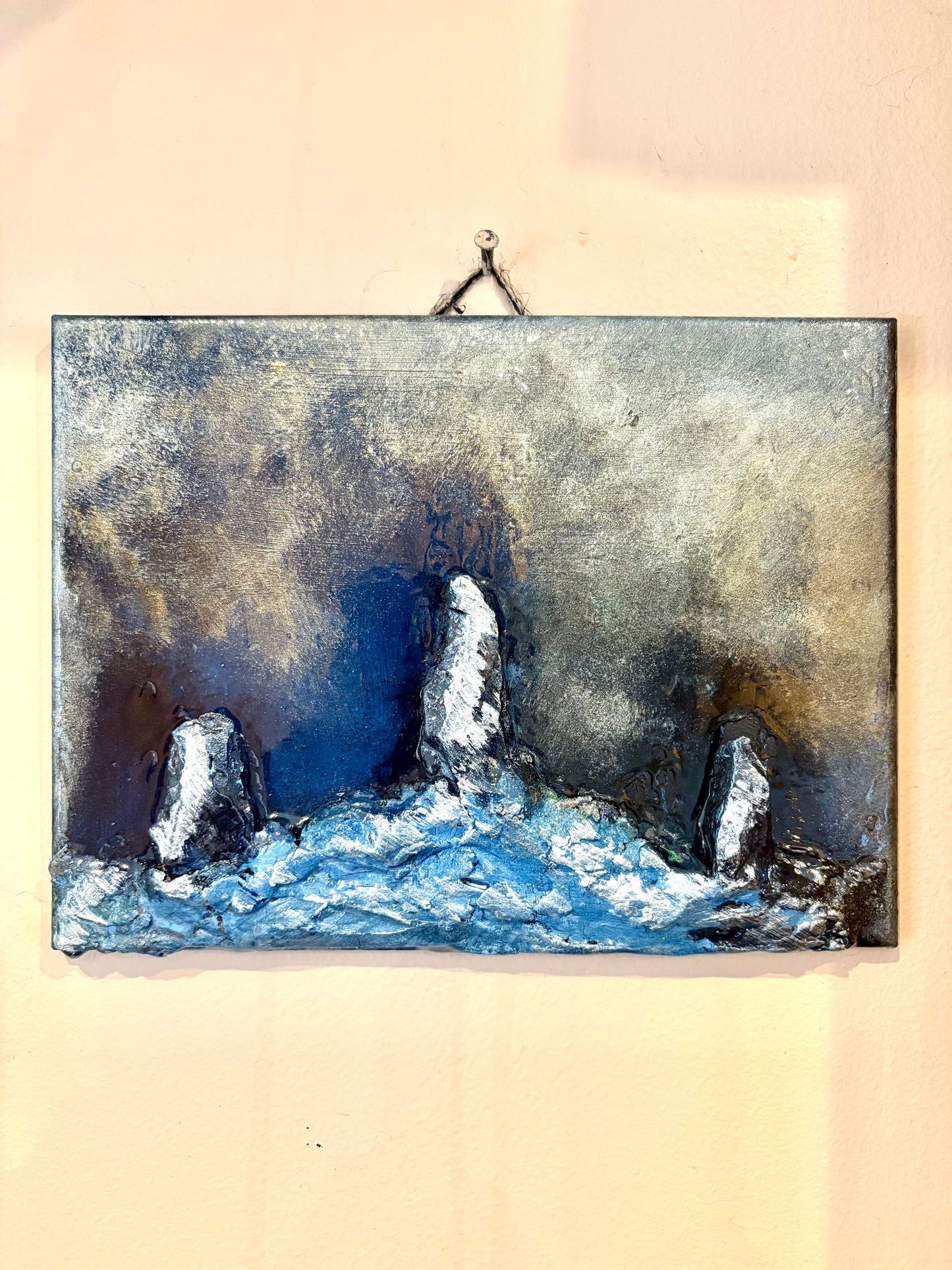 Midwinter Stones Wall Relief - Original Recycled Art