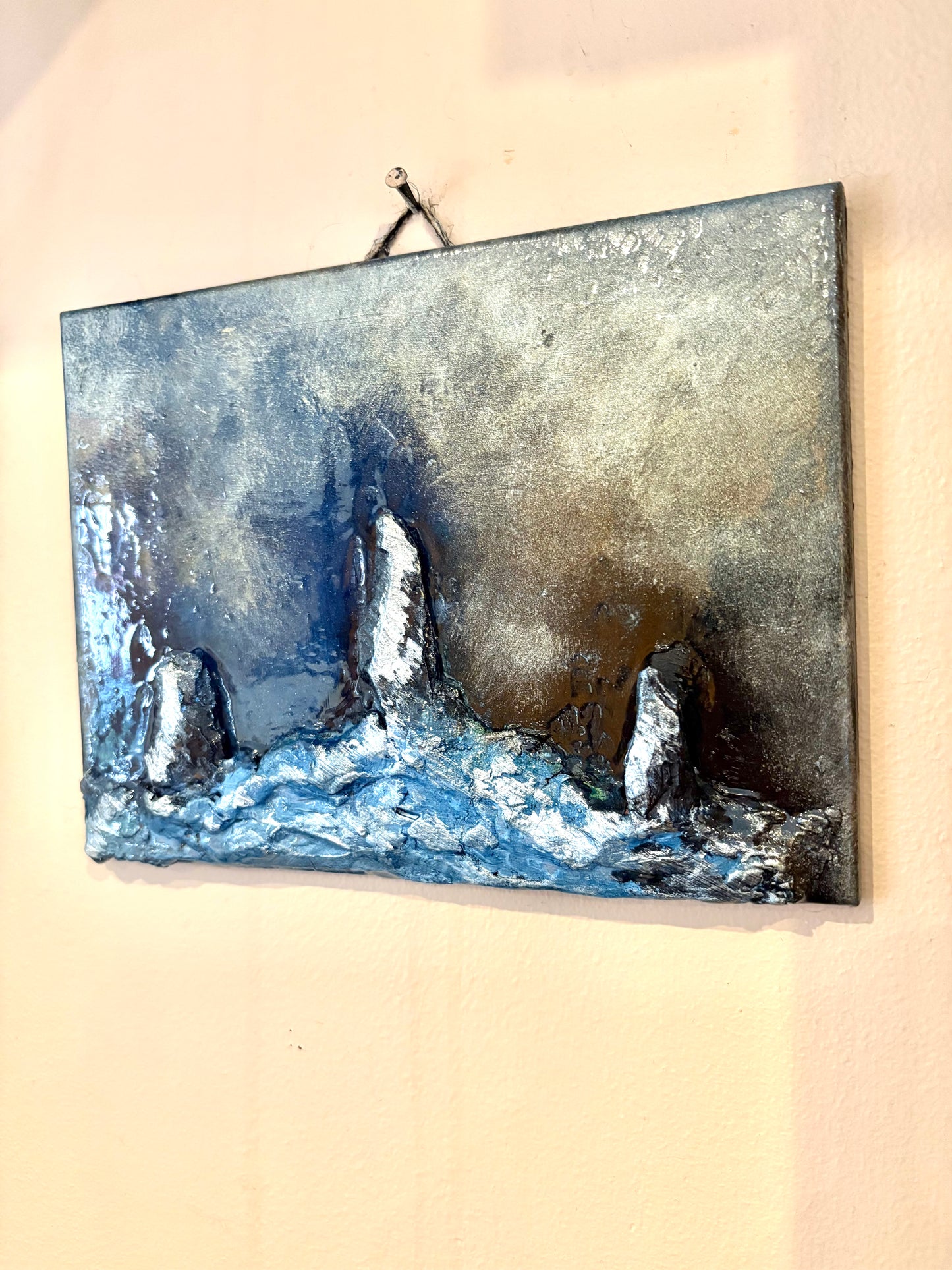 Midwinter Stones Wall Relief - Original Recycled Art