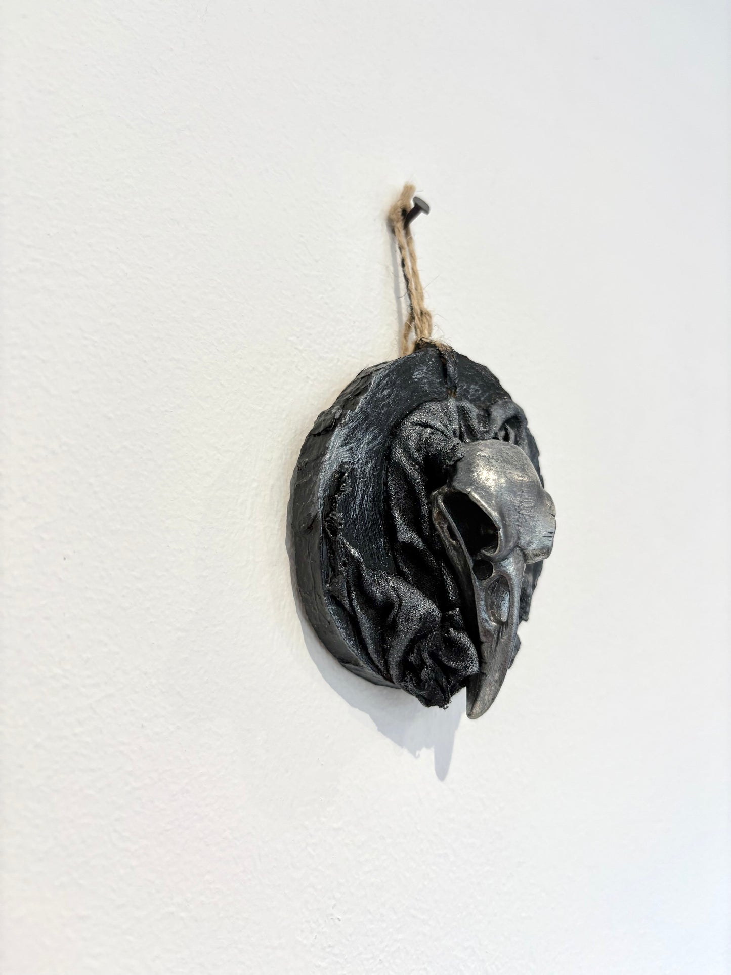 Raven Skull - Hanging Charms - Original Recycled Art