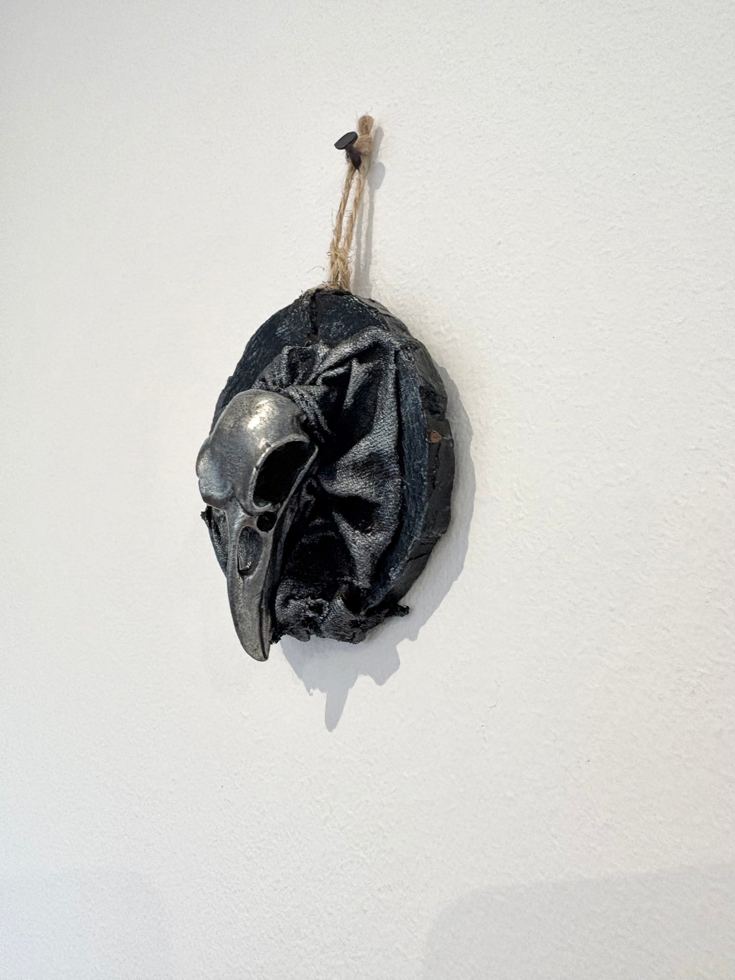 Raven Skull - Hanging Charms - Original Recycled Art