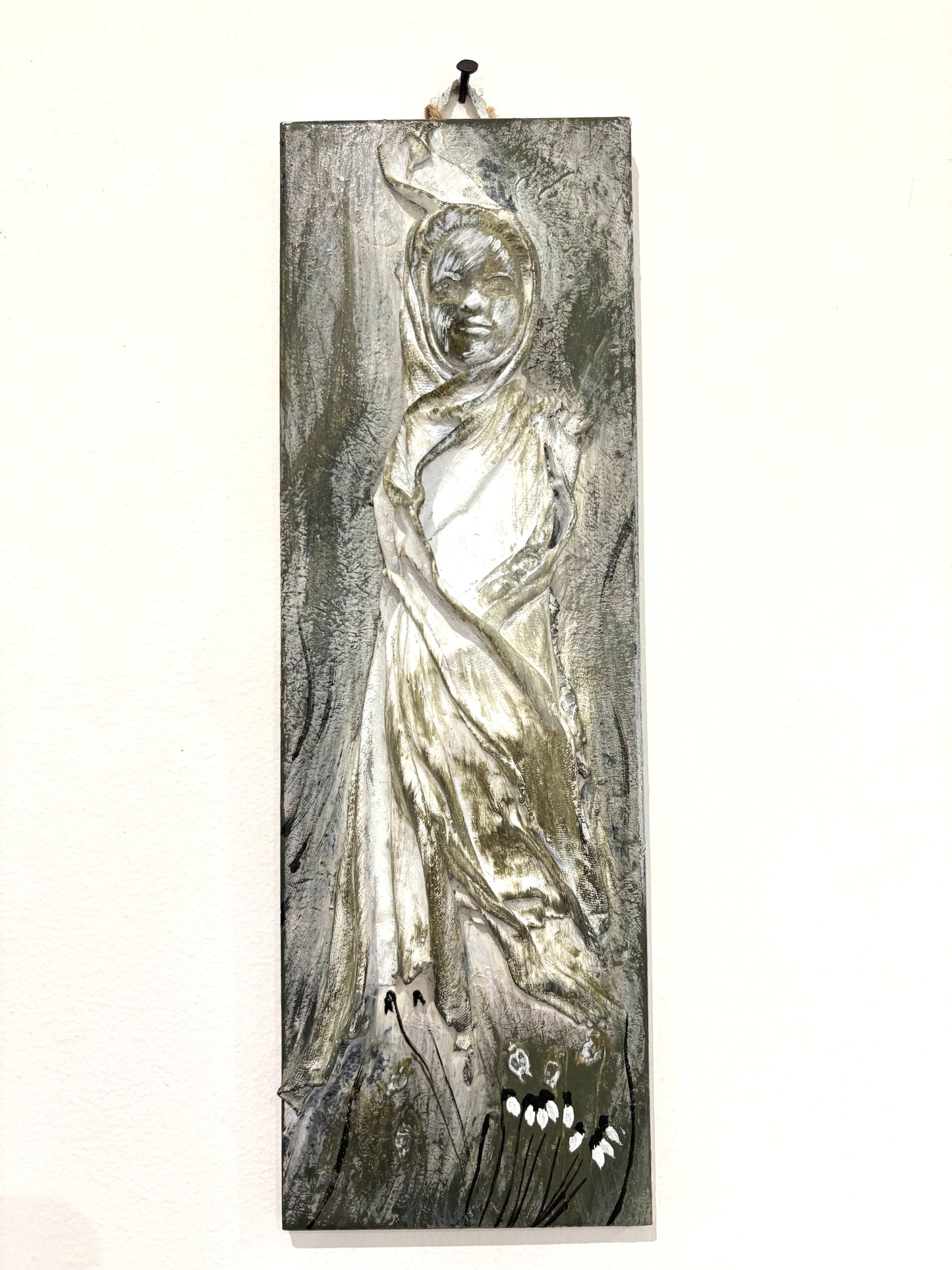 Imbolc Brighid Goddess Wall Relief 2 - Original Recycled Art