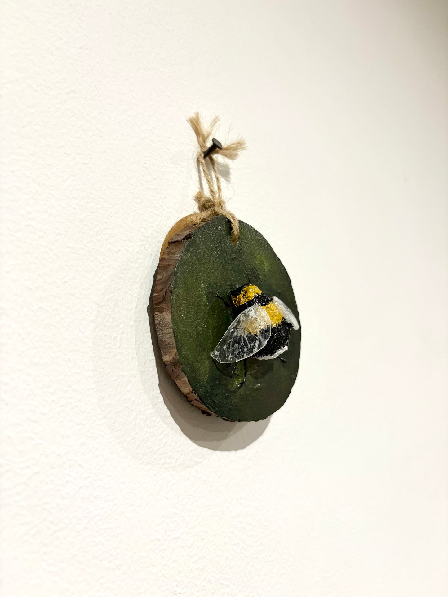 Bee Hanging Charms - Green Bee 1 - Original Recycled Art