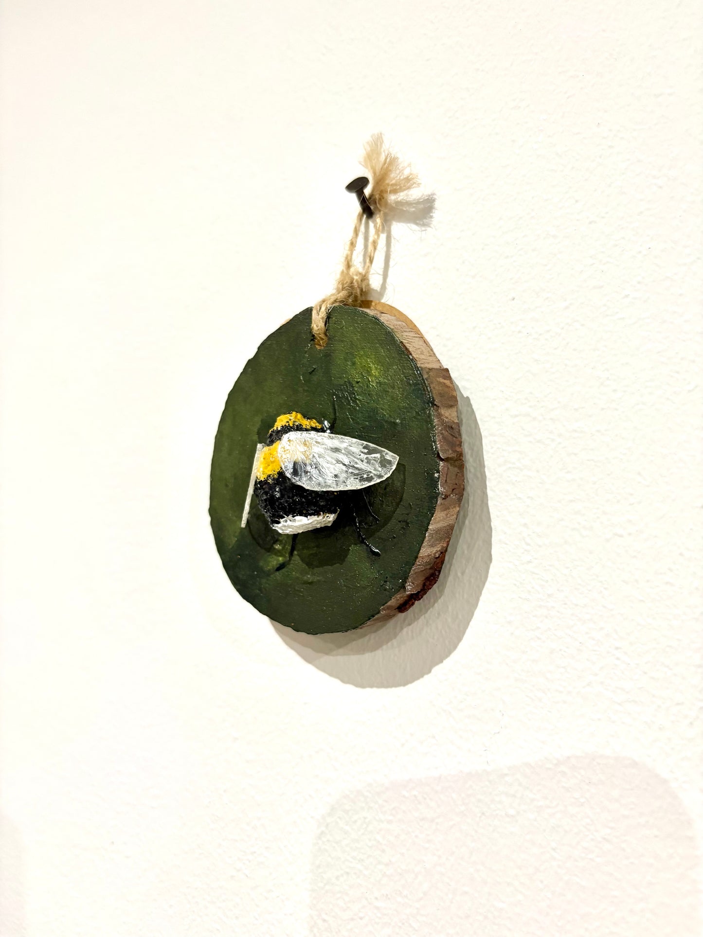 Bee Hanging Charms - Green Bee 1 - Original Recycled Art