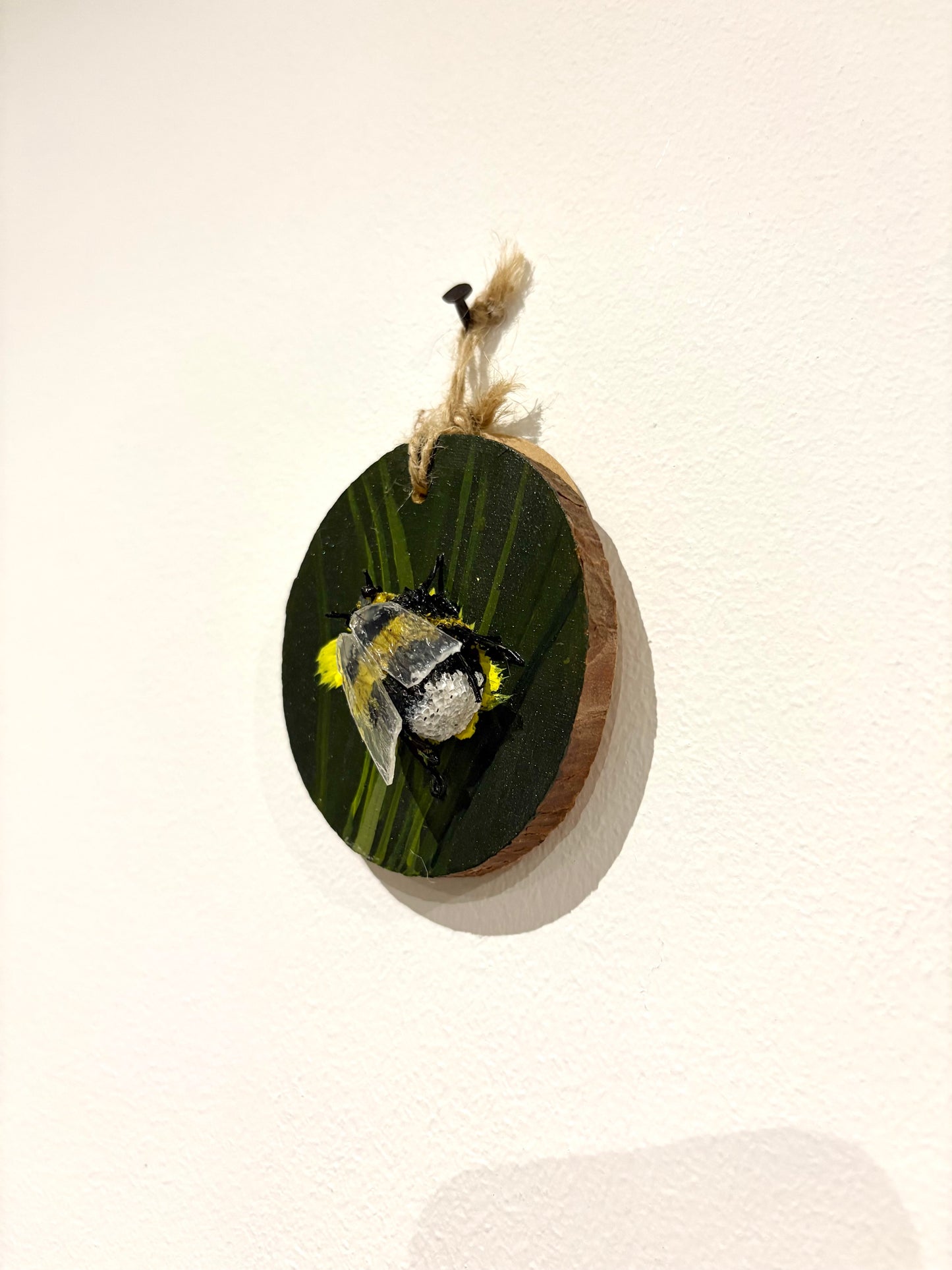 Bee Hanging Charms - Green Bee 2 - Original Recycled Art