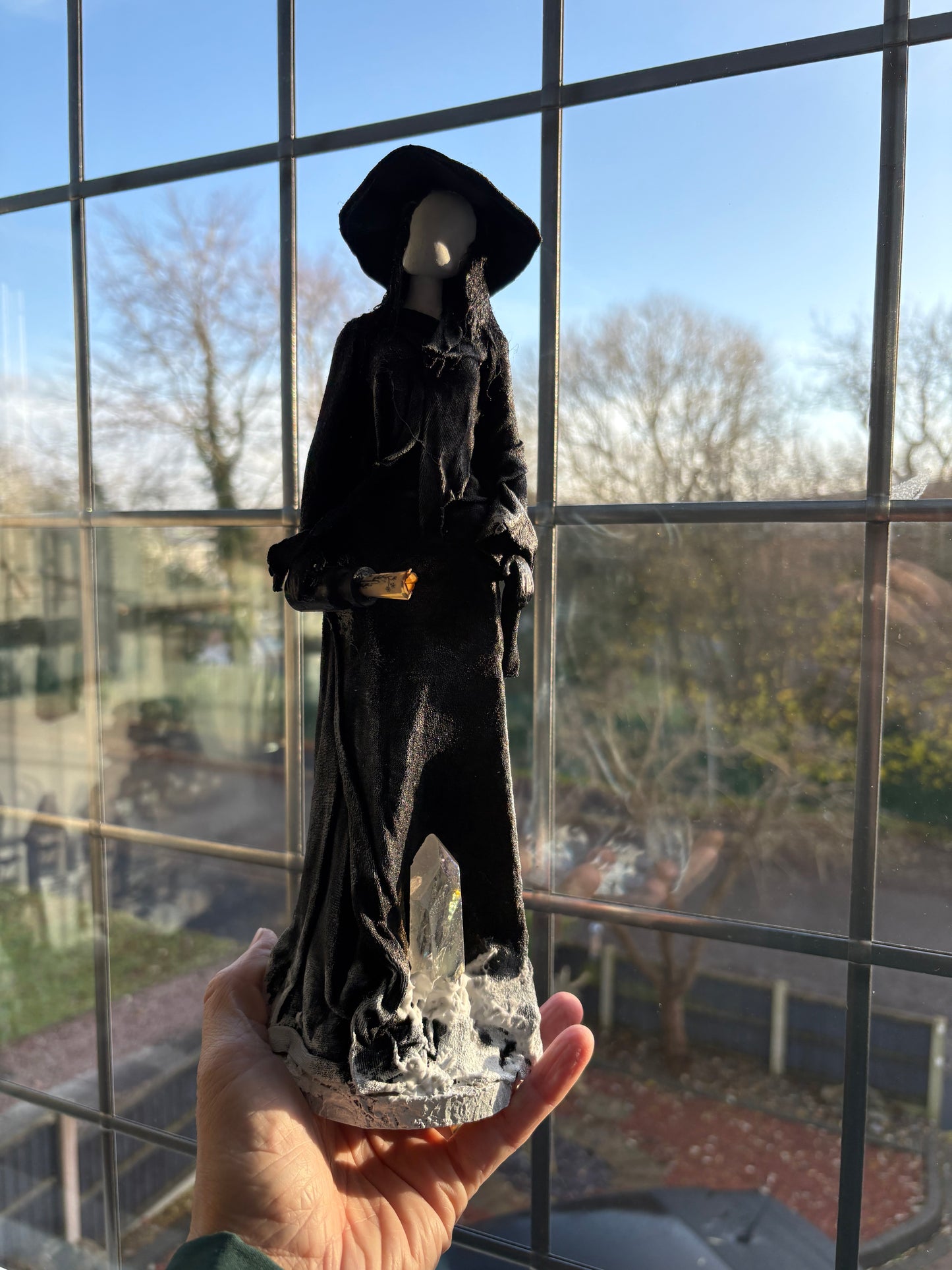 Midwinter Witch - Pagan Sculpture Recycled Materials
