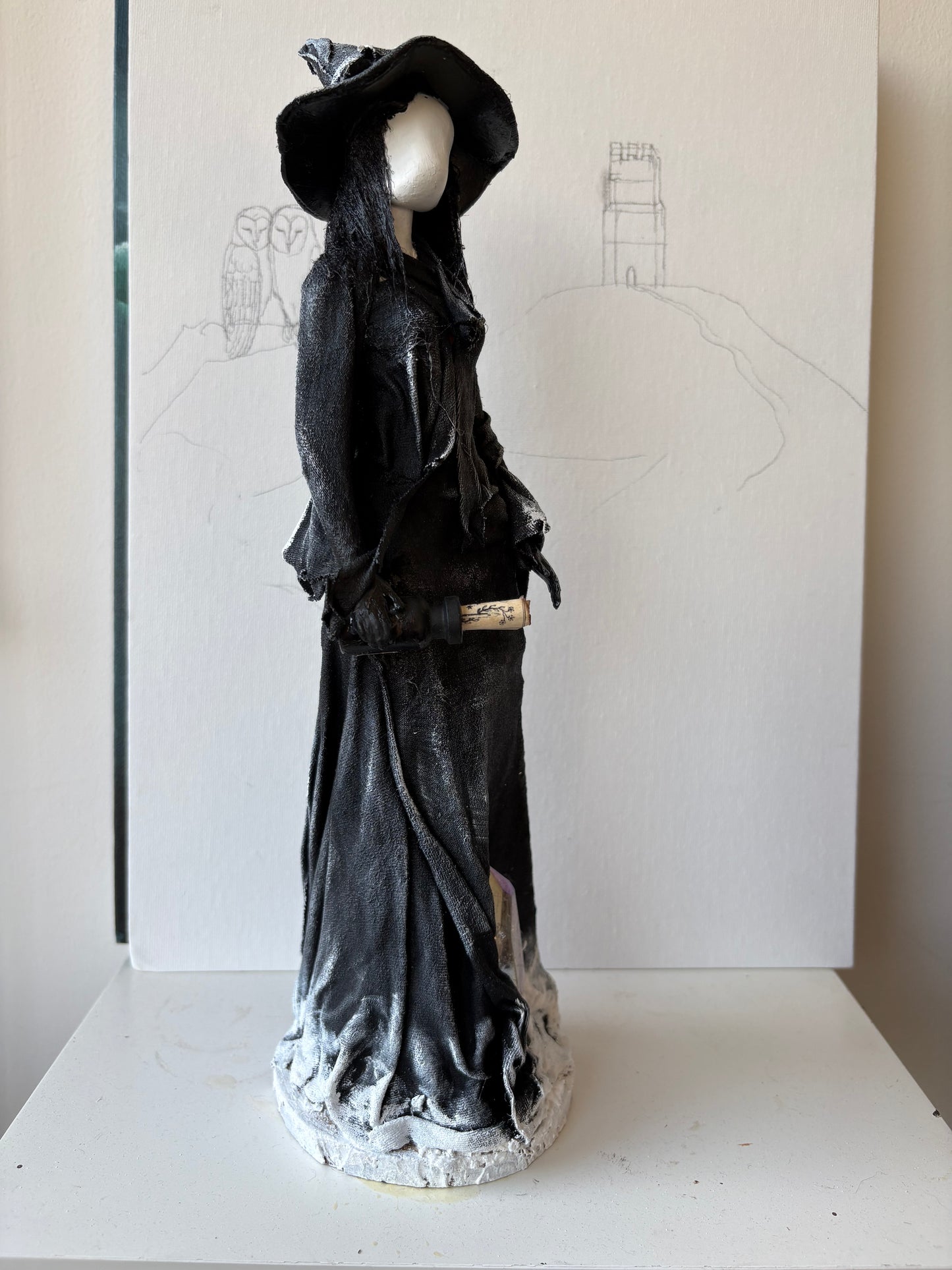 Midwinter Witch - Pagan Sculpture Recycled Materials