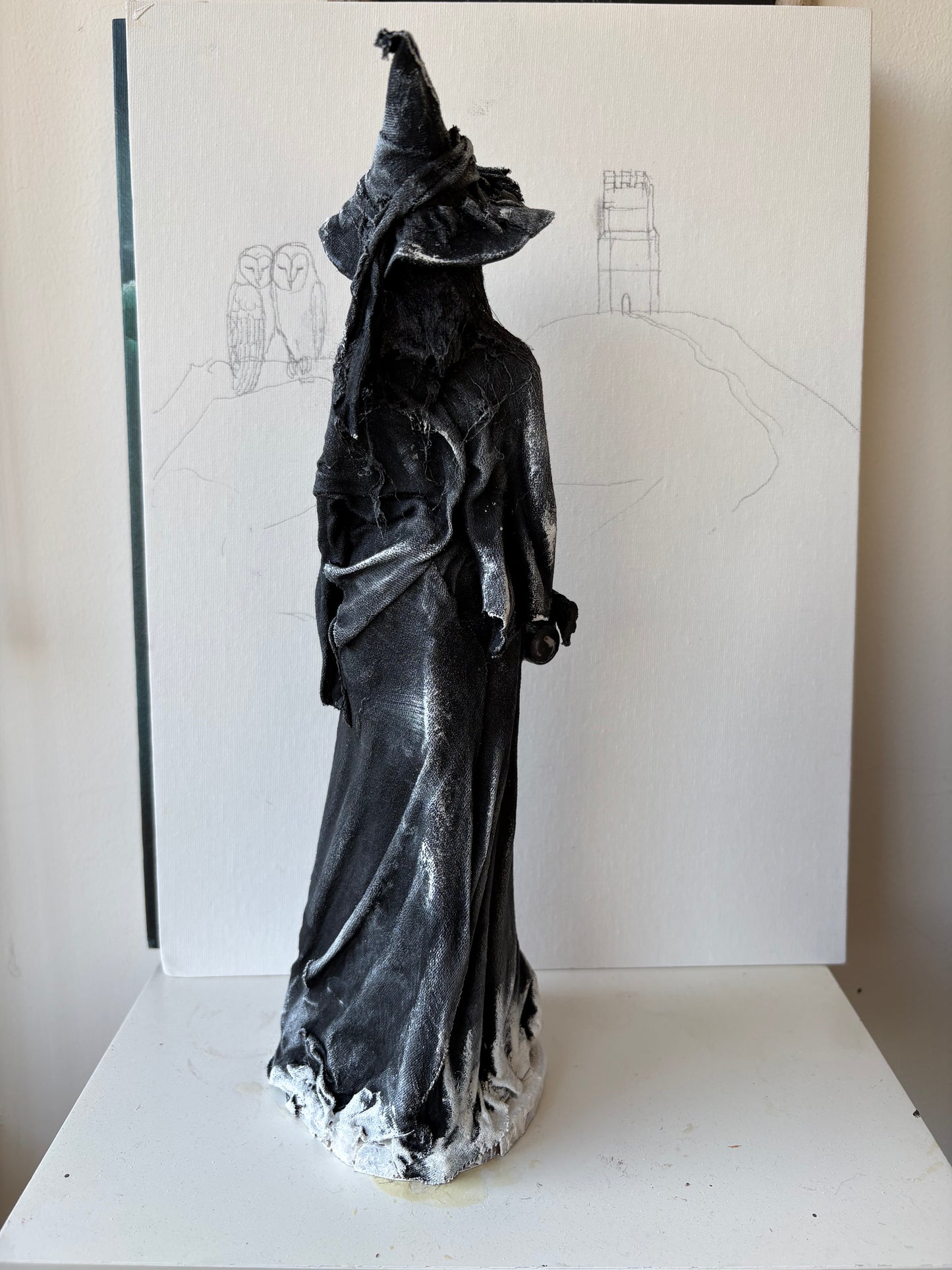 Midwinter Witch - Pagan Sculpture Recycled Materials