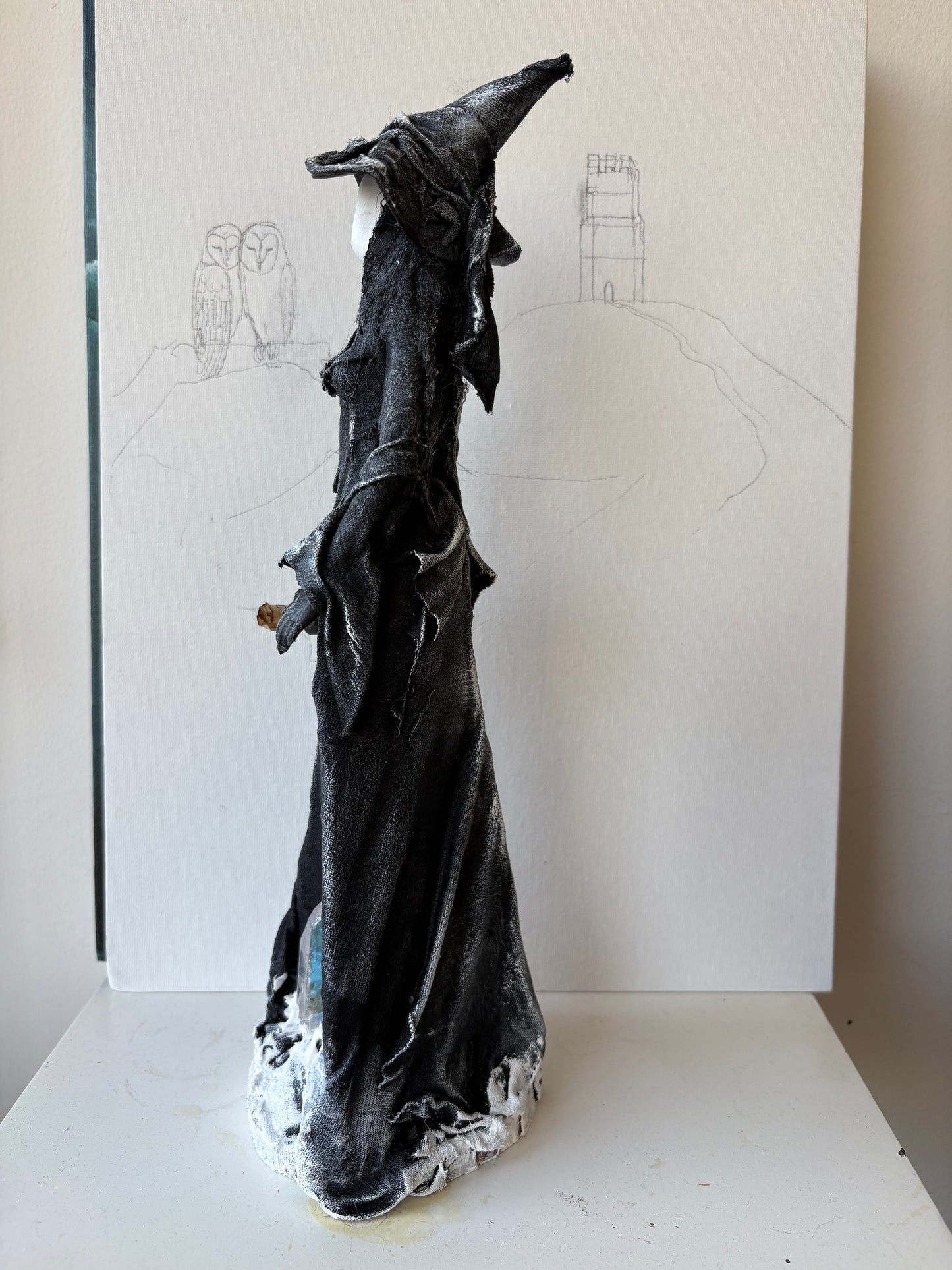 Midwinter Witch - Pagan Sculpture Recycled Materials