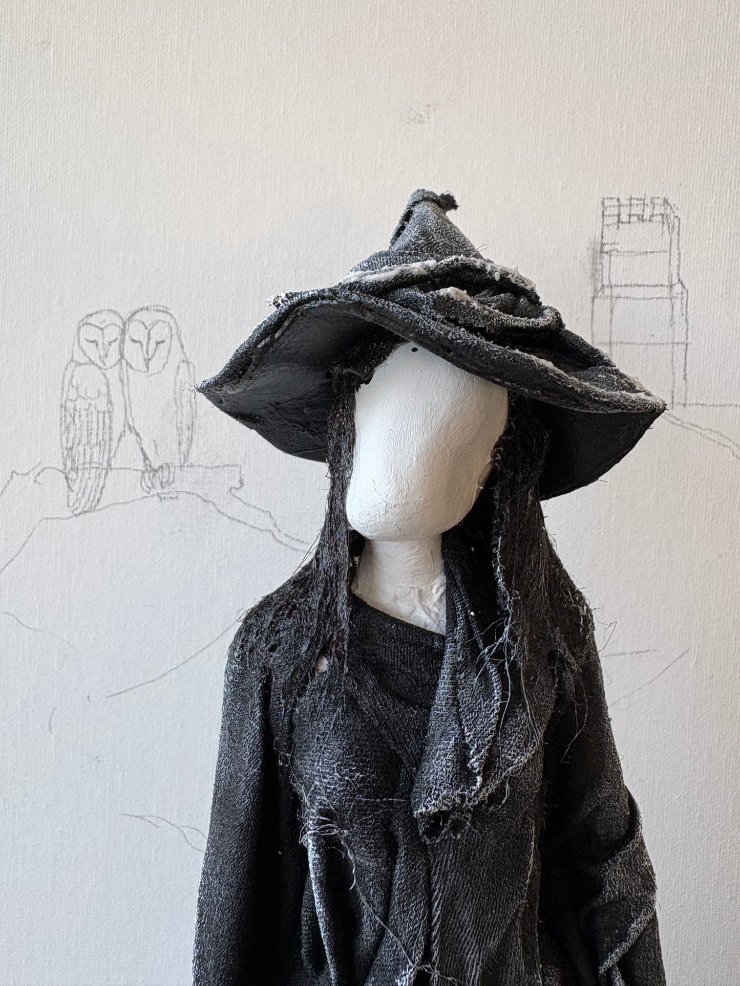 Midwinter Witch - Pagan Sculpture Recycled Materials