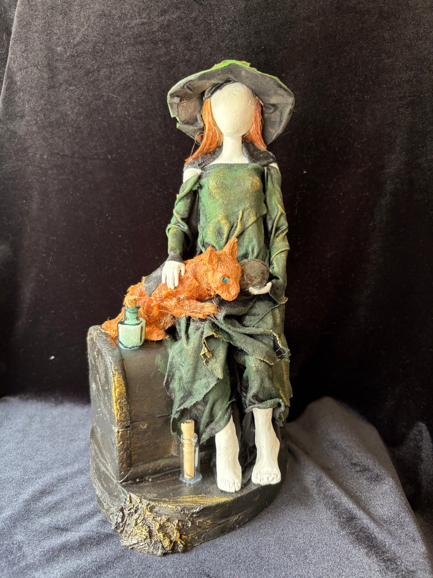Maevara Witch and Bramble the Cat - Coven Collection - Eco friendly art