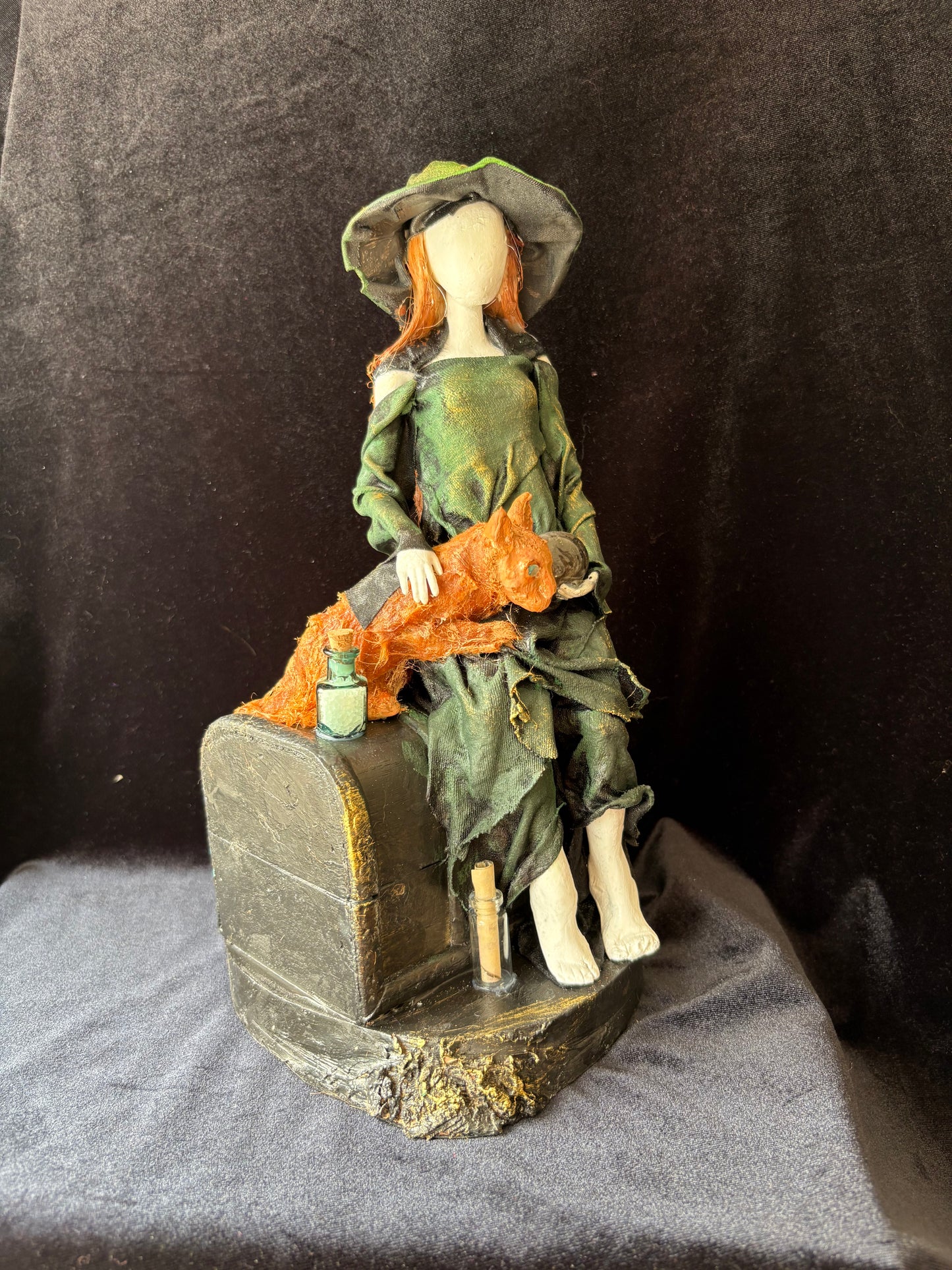Maevara Witch and Bramble the Cat - Coven Collection - Eco friendly art