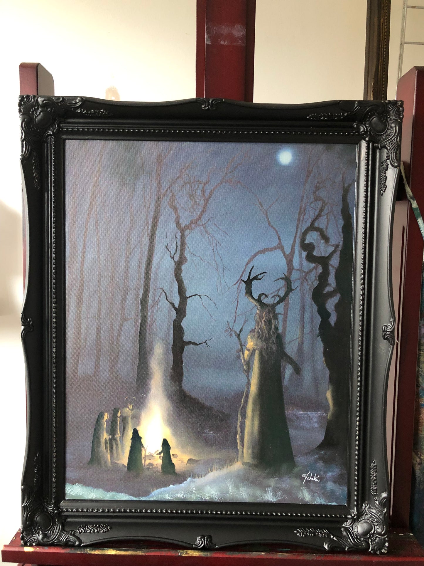 The Holly King - Hand Embellished Print