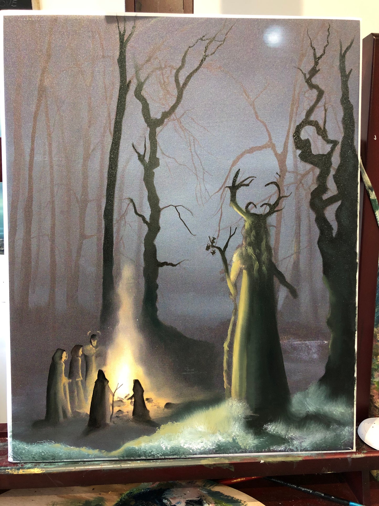 The Holly King - Hand Embellished Print
