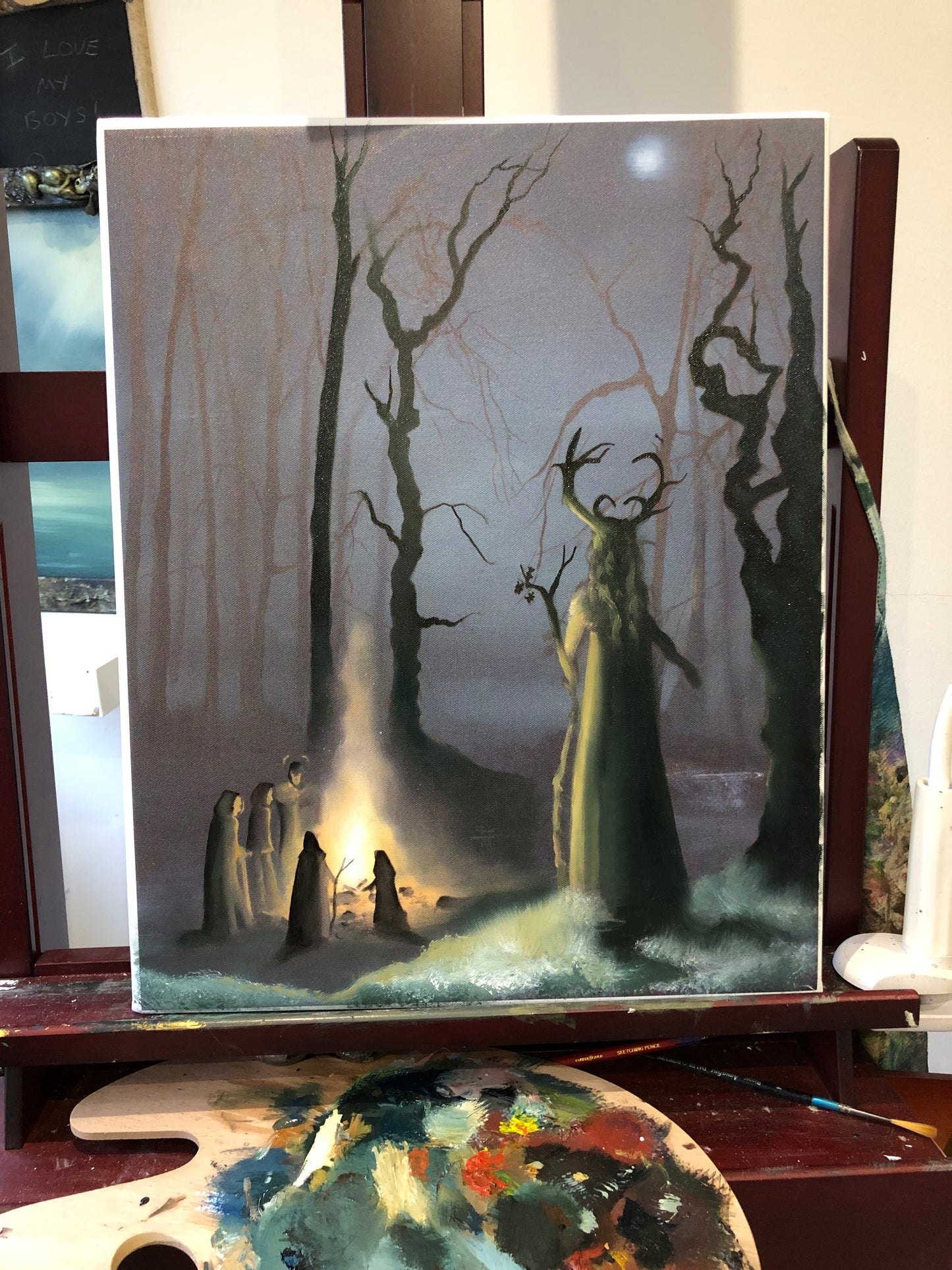 The Holly King - Hand Embellished Print