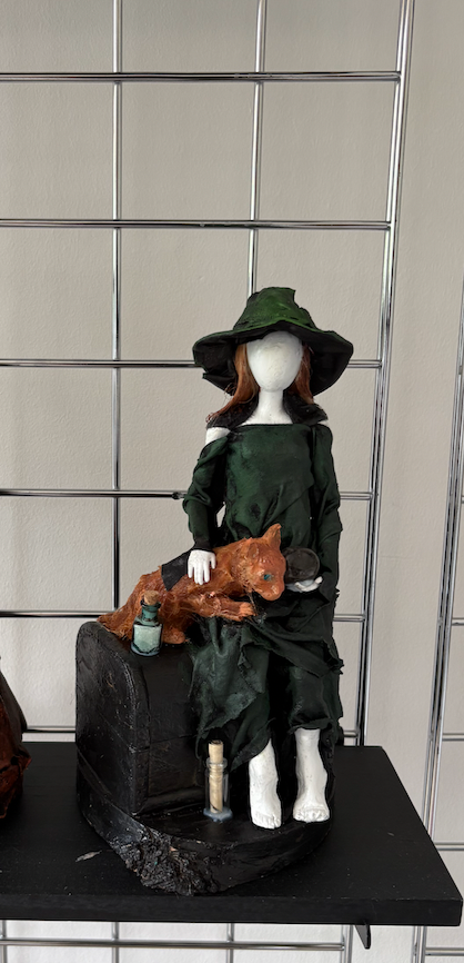 Maevara Witch and Bramble the Cat - Coven Collection - Eco friendly art