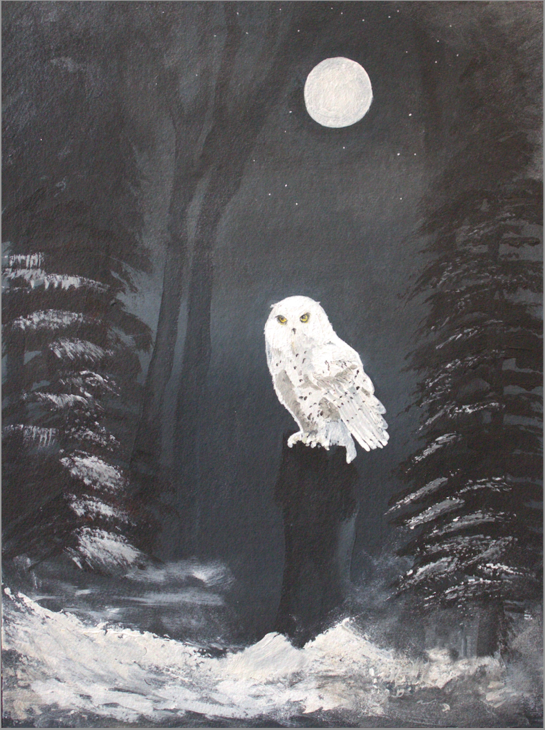 Snowy Owl Wall Art - The Night Watch Owl Fine Art Print